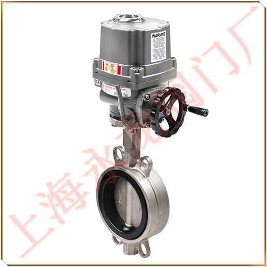  Explosion proof stainless steel wafer type electric butterfly valve